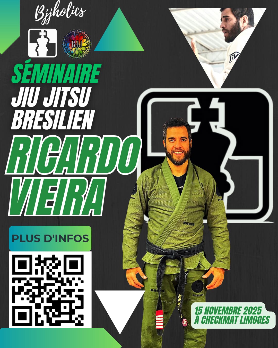 Ricardo Vieira A Limoges : un séminaire JJB historique pour inaugurer le nouveau dojo BJJ Holics